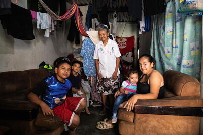 Portrait of a family in El Salvador