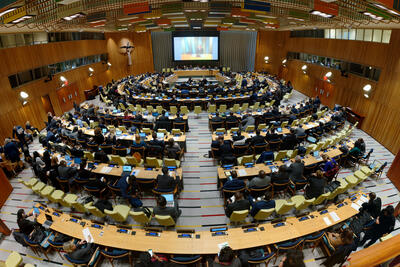 Meeting of dignitaries at the ECOSOC Humanitarian Affairs Segment